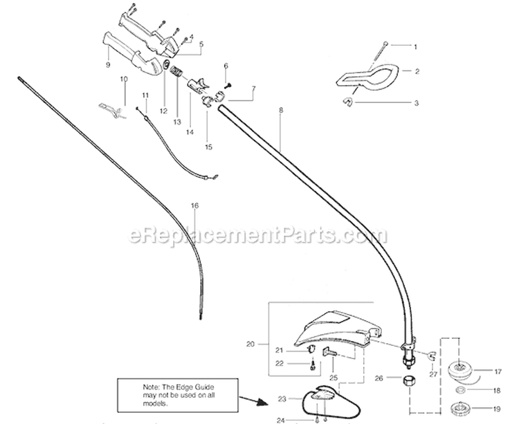Page C Diagram and Parts List for TE500CXL Type 1 Weed Eater Trimmer